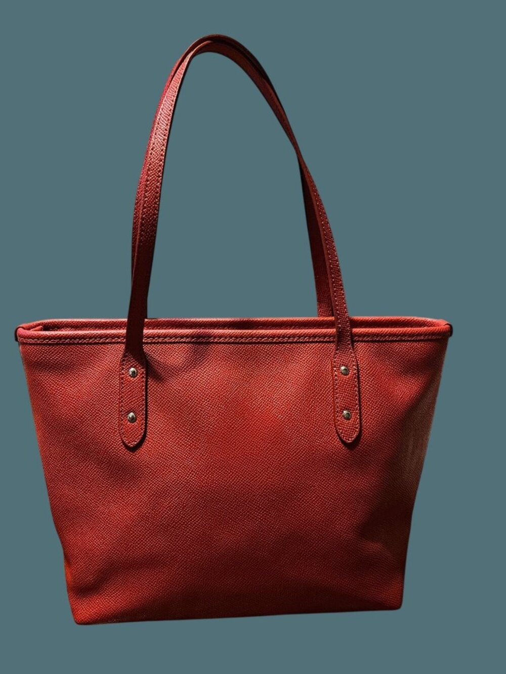 Coach Mini City Zip Tote Crossgrain Leather Red Shoulder Bag- - Picture 3 of 16
